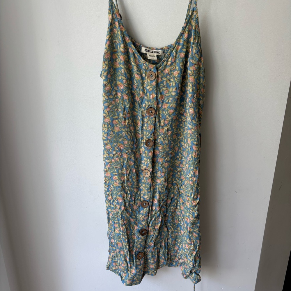 Billabong Blue and Pink Floral Top